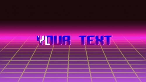 neon colored 80s style intro with text - 12974440