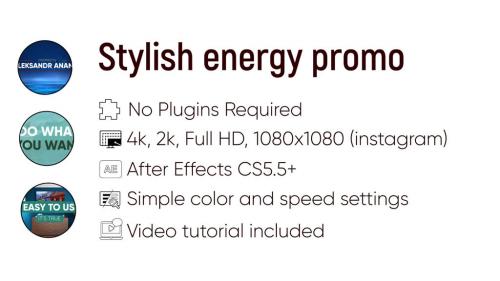 Stylish energy shape promo (After Effects template) - 12497670