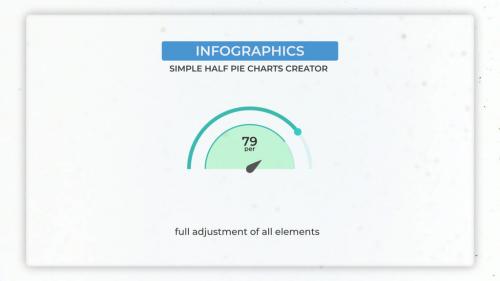 Infographics: Half Simple Pie Charts Creator - 14084181