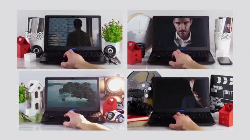 Mock-Up Real Footage Laptop - 13687476