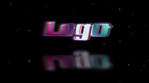 Neon 3D Logo With Particles - 13466421