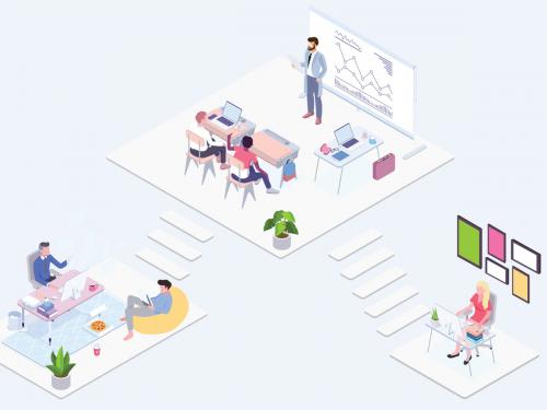 Technology Class Isometric Illustration - G1 - technology-class-isometric-illustration-g1