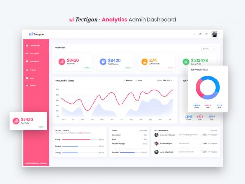 Tectigon - Analytic Admin Dashboard UI Kit - tectigon-analytic-admin-dashboard-ui-kit