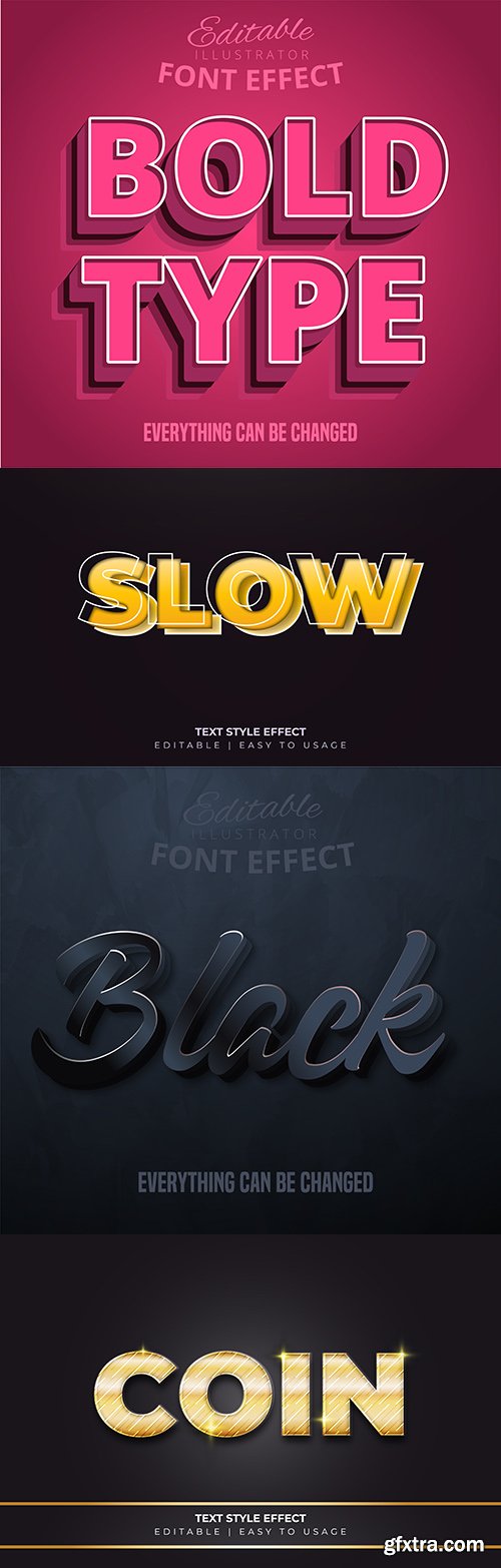 3d font effect editable text collection illustration 10