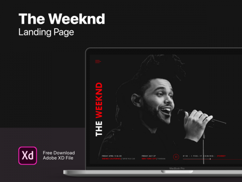 TheWeeknd Landing Page Design Adobe XD - theweeknd-landing-page-design-adobe-xd