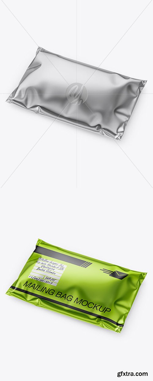 Metallic Mailing Bag Mockup - Half Side View 54926