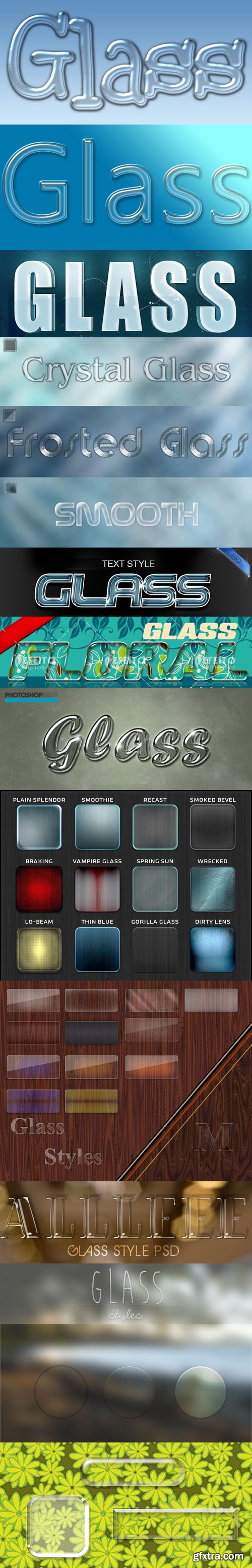 125 Glass & Aero Photoshop Styles Collection