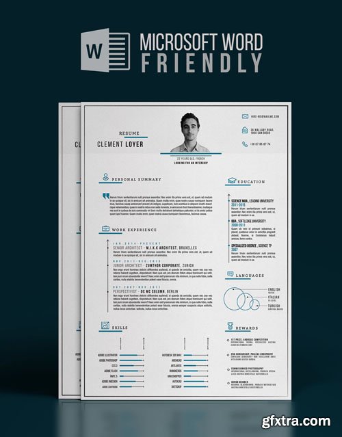 Precise Blue - Word Resume DOCX Template