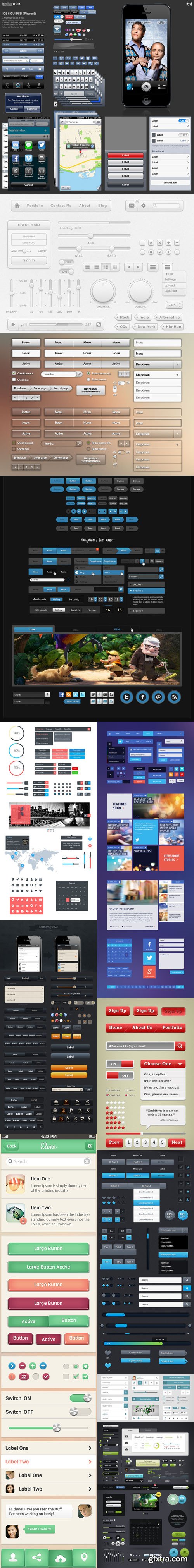 Web & Mobile UI KIT PSD Templates Collection