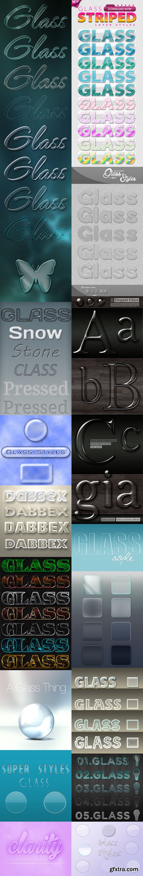 125 Glass & Aero Photoshop Styles Collection