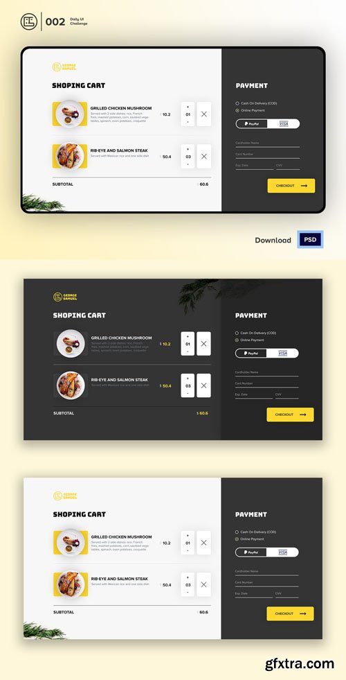 Checkout Page UI Kit PSD Templates