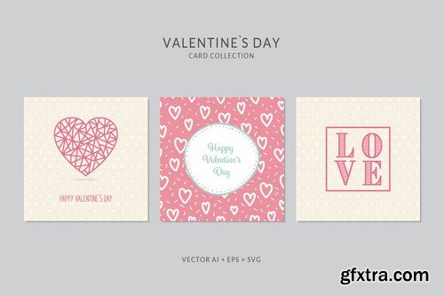 Valentines Day Card Vector Set