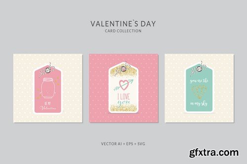 Valentines Day Card Vector Set