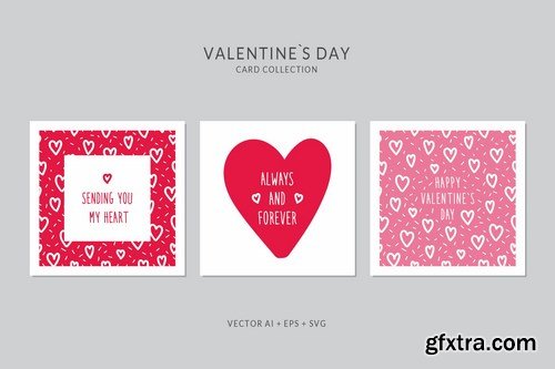 Valentines Day Card Vector Set