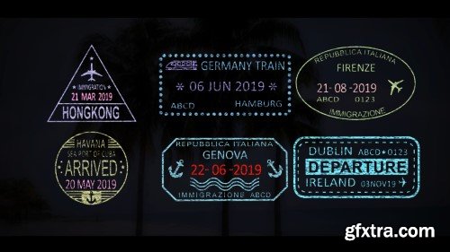 Videohive 50 Travel Stamps 23673412