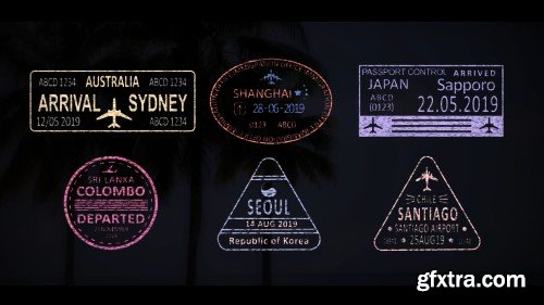 Videohive 50 Travel Stamps 23673412