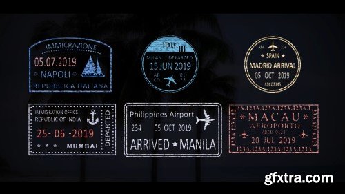 Videohive 50 Travel Stamps 23673412