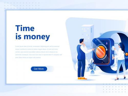 Time Is Money Flat Landing Page Header - time-is-money-flat-landing-page-header