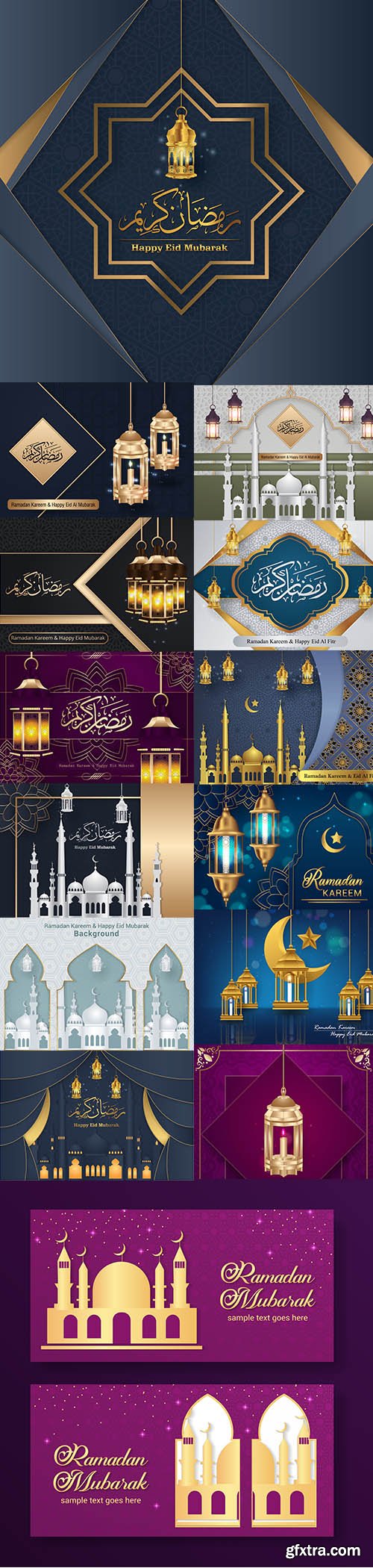 Vector Set of Realistic Beautiful Muslim Illustrations Vol 3