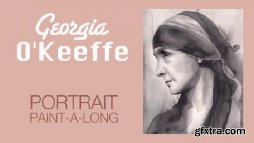 Georgia O\'Keeffe Portrait Paint-a-Long: Simple Watercolor Portrait