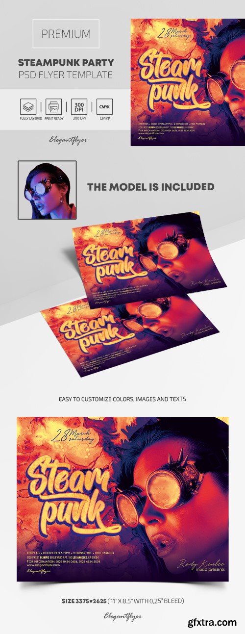 Steampunk Party – Premium PSD Flyer Template