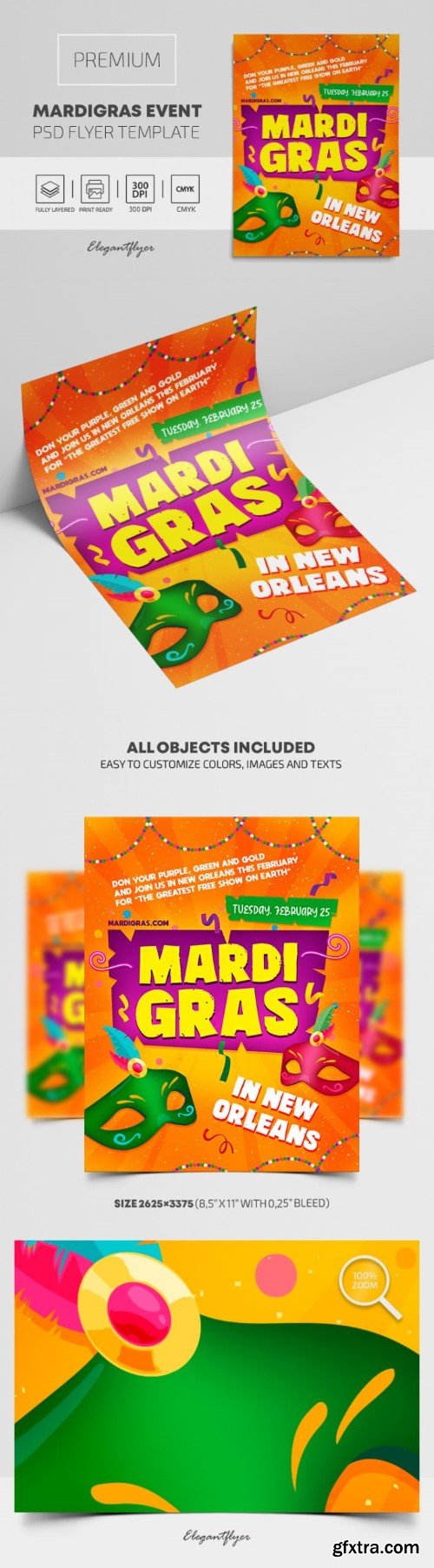 Mardi Gras &ndash; Premium PSD Flyer Template