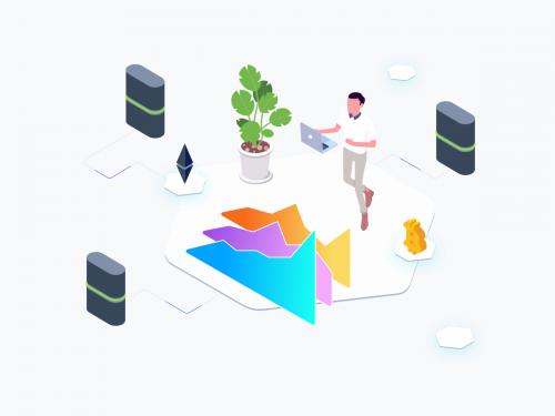 Trade Cryptocurrency Lab Isometric Graphic - trade-cryptocurrency-lab-isometric-graphic