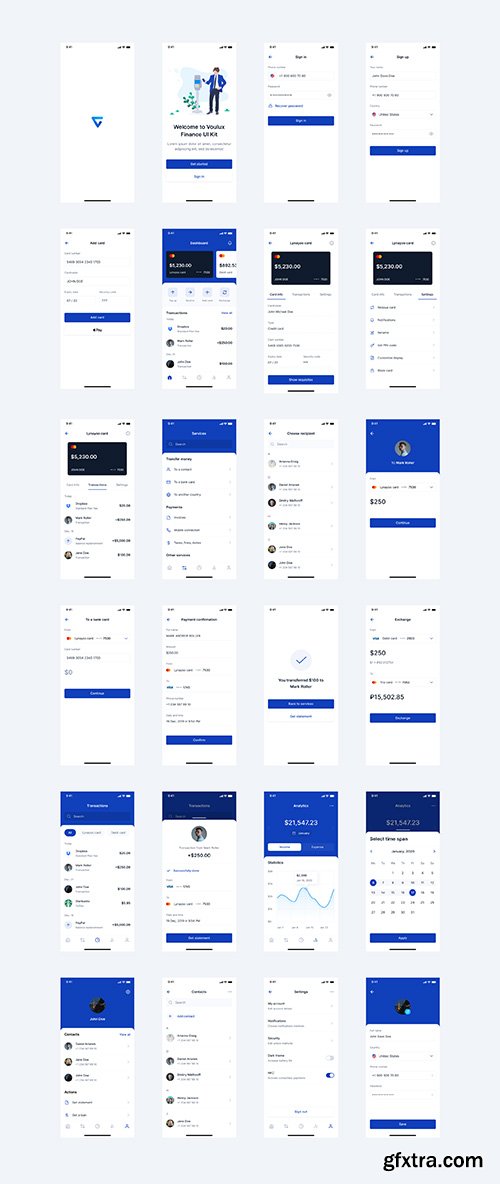 Voulux Mobile Bank UI Kit