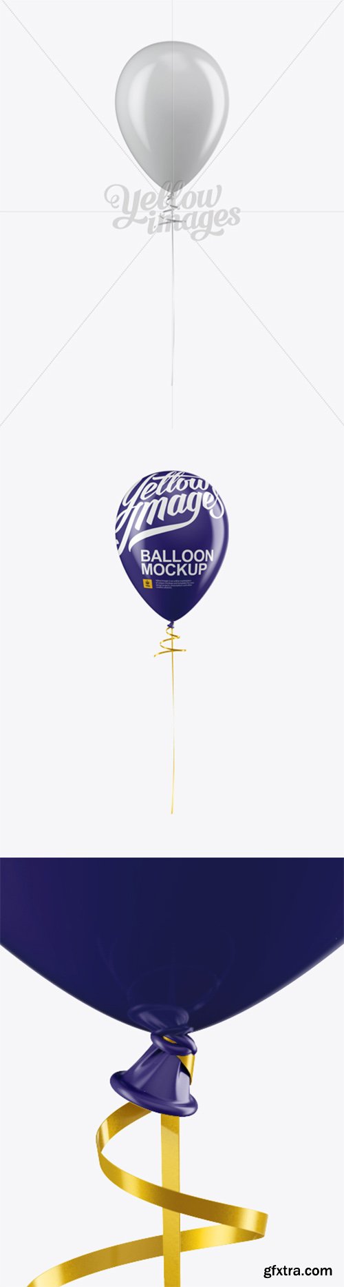 Balloon With Ribbon Mockup - Front View 13789