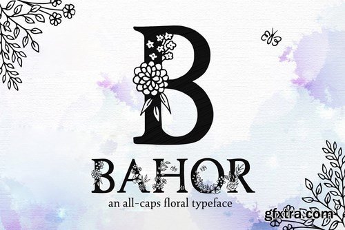 CM - Bahor - Hand Made Floral Typeface 4026561