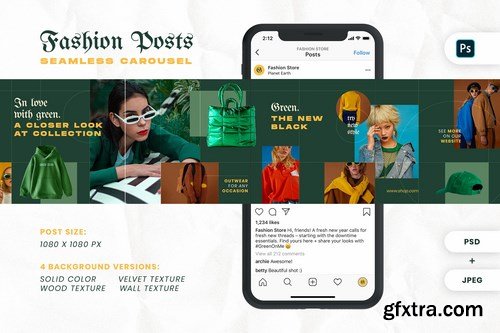 Fashion Green Instagram Carousel