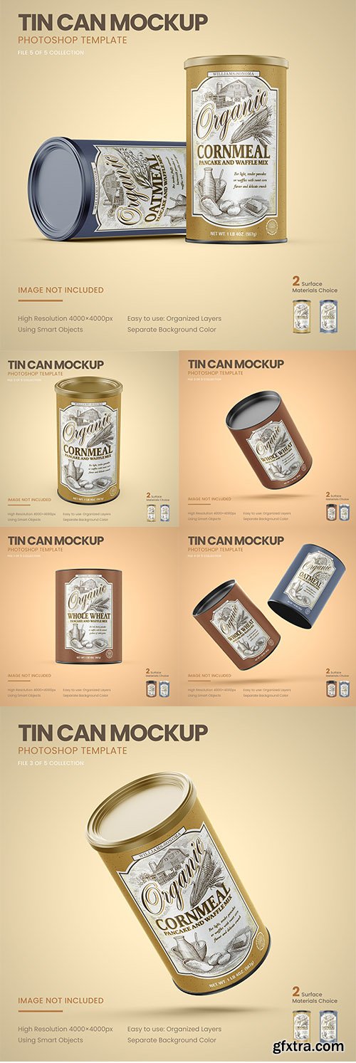 Tin Can PSD Mockup Set