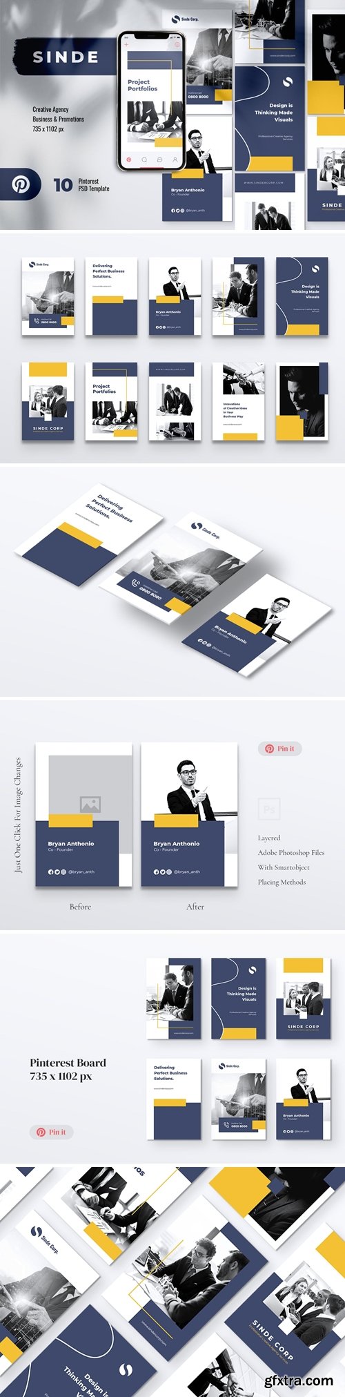 SINDE Creative Agency Pinterest Template