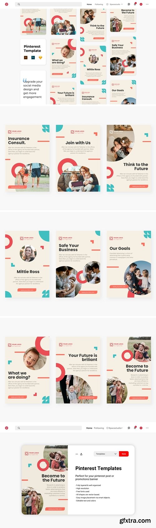 Family Insurance Pinterest Template