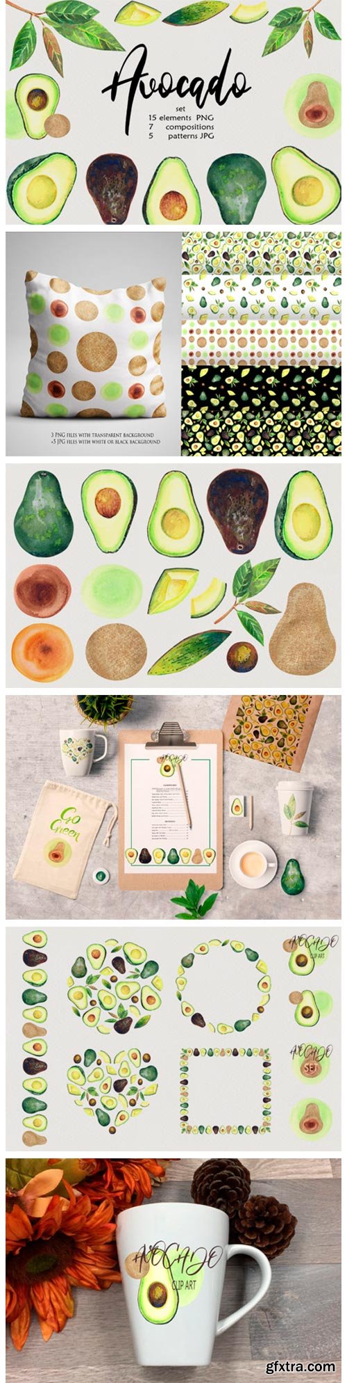 Watercolor Avocado Clip Art 2756979