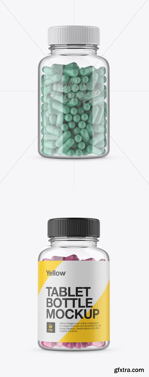 Clear Capsule Bottle Mockup 12892