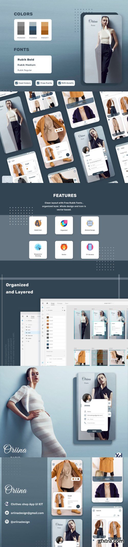 Oriina clothes shop Ui kit