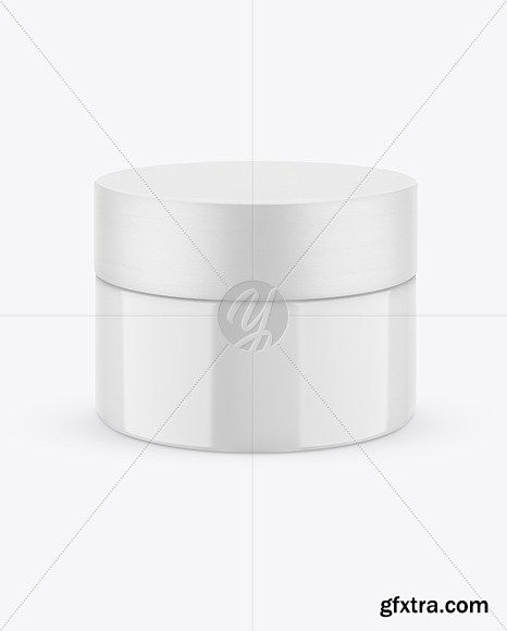 Glossy Cosmetic Jar with Wooden Cap 55229
