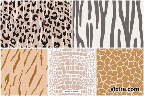 Safari - Animal Print Seamless Vector Patterns