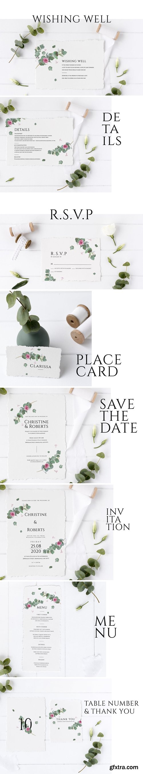 Eucalyptus Wedding Invitation Suite