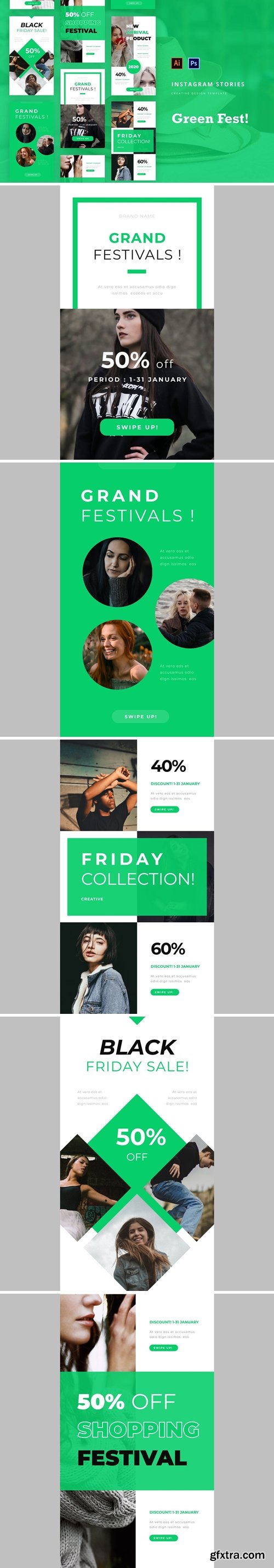 Green Instagram Story Template