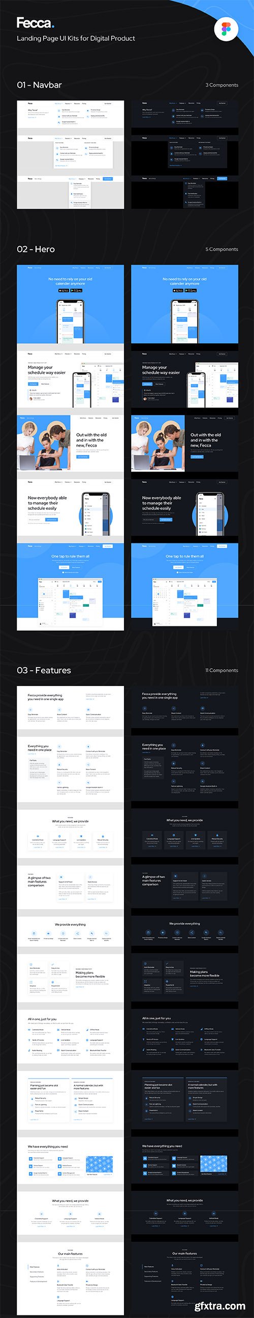 Fecca - Landing Page UI Kit (Figma)