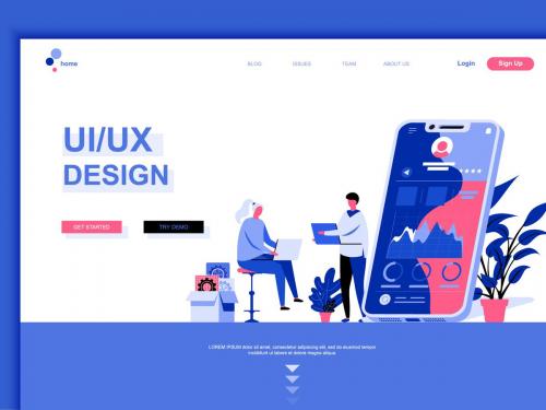 UI / UX Design Flat Landing Page Template - ui-ux-design-flat-landing-page-template