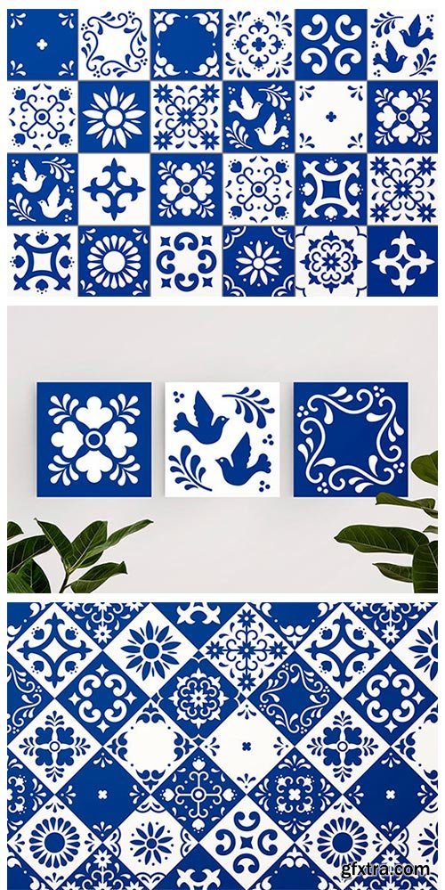 Mexican Talavera Tiles Patterns Set 2769551