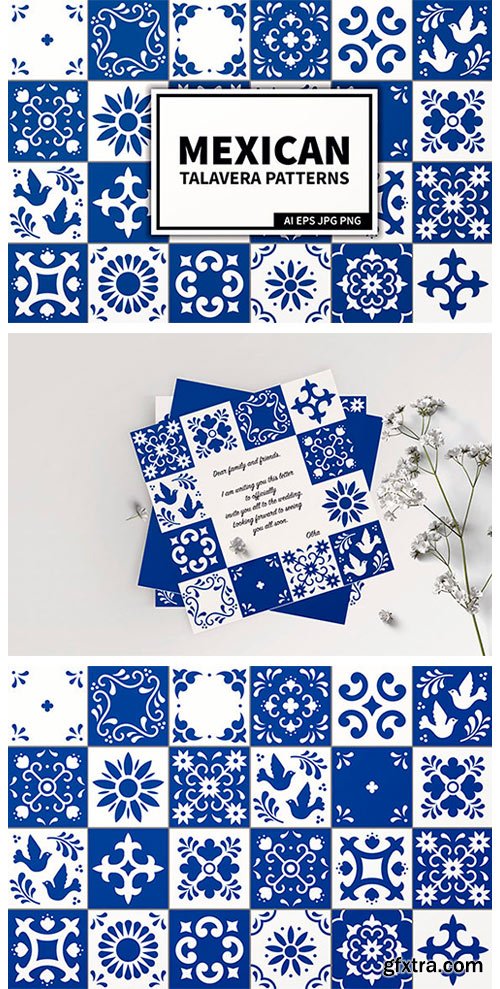 Mexican Talavera Tiles Patterns Set 2769551