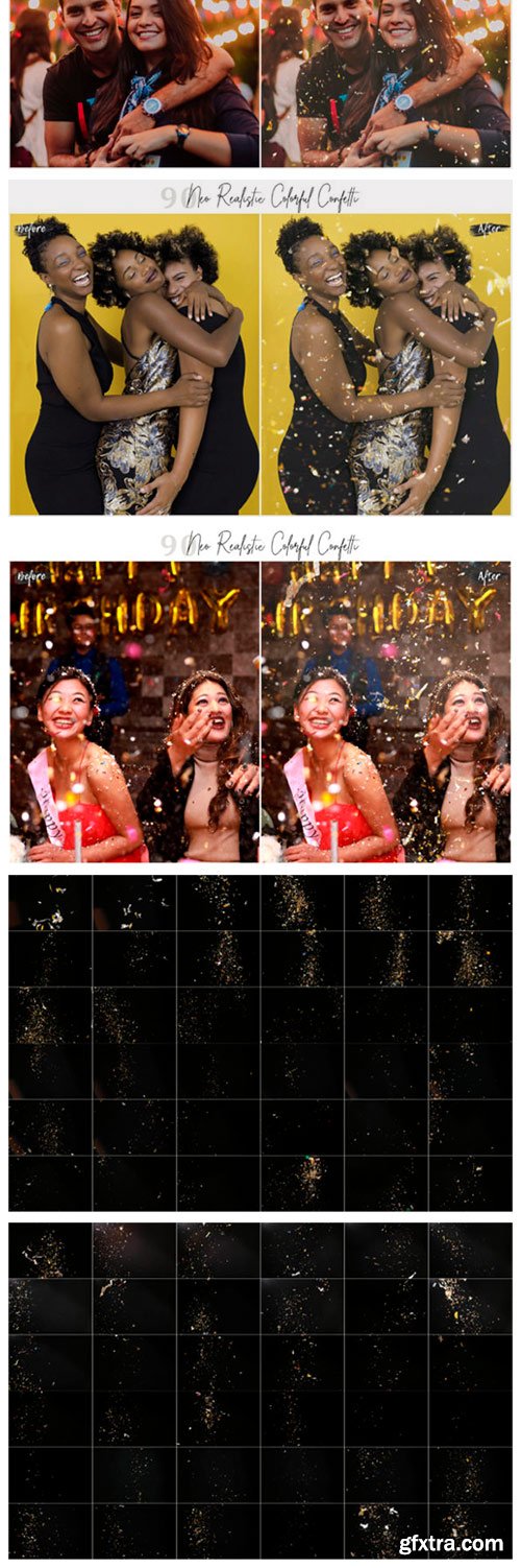 Realistic Colorful Confetti Pic Overlays 2769583