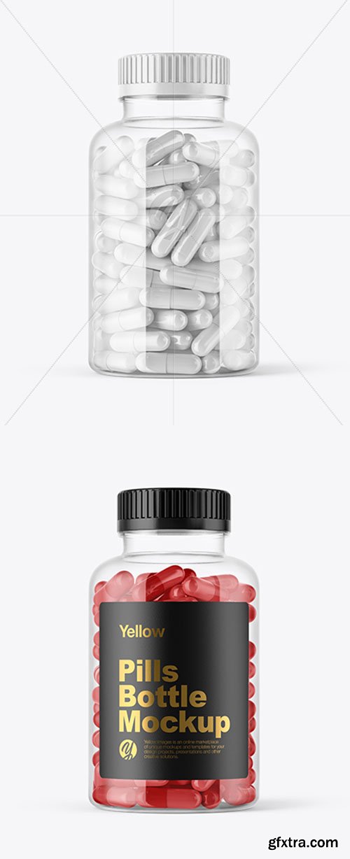 Clear Pills Bottle Mockup 39716