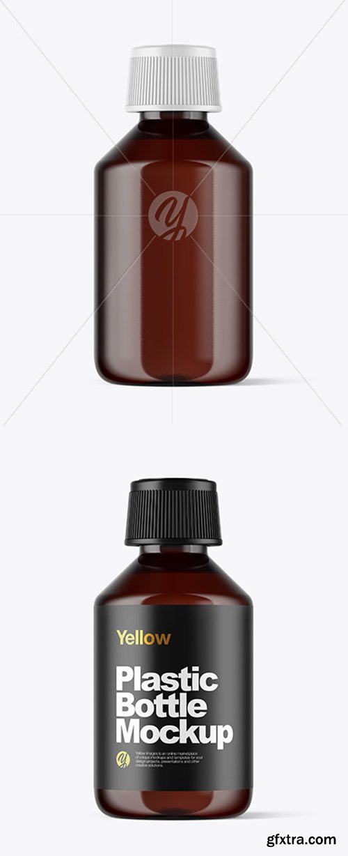 Amber Plastic Bottle Mockup 52908