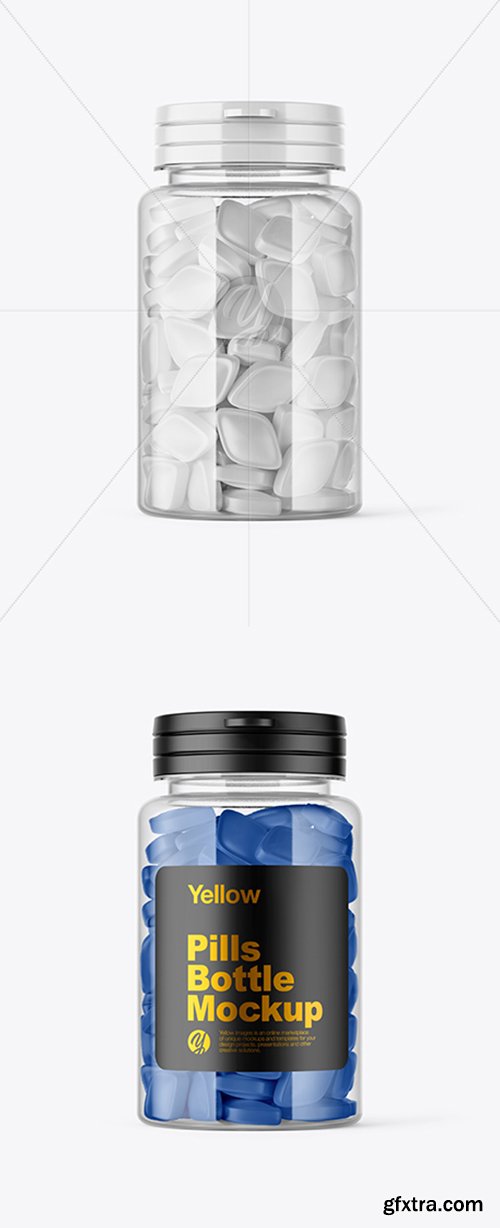 Clear Pills Bottle Mockup 39353