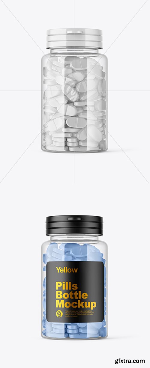 Clear Pills Bottle Mockup 39119